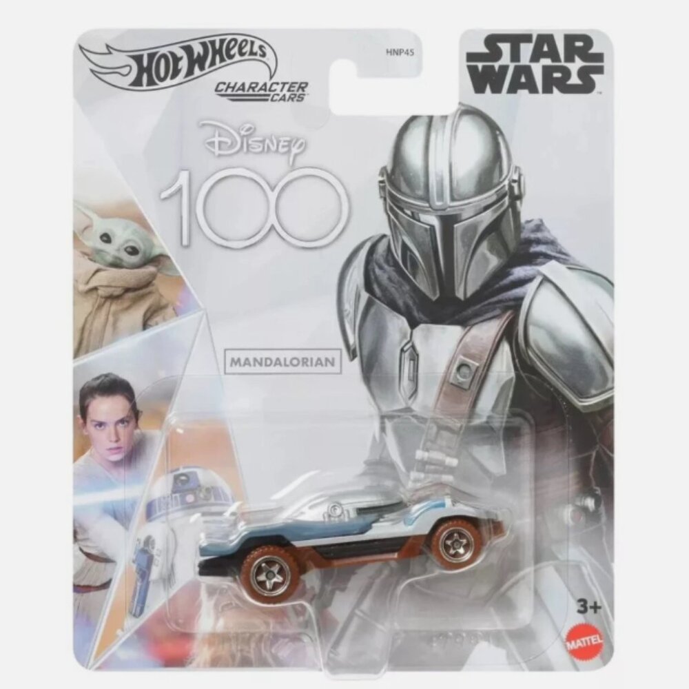 Hot Wheels Star Wars Disney 100 Year Mandalorian Character Car, NIB